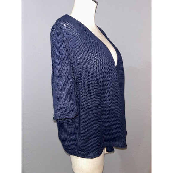 Woman Within Women’s Cotton Cardigan Sweater size 1X Short Sleeve Cotton Blend - Picture 2 of 9